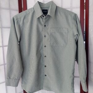 Arrow Men's Boys Green Checkered L/S Casual Button Down Shirt Top SZ M 10/12